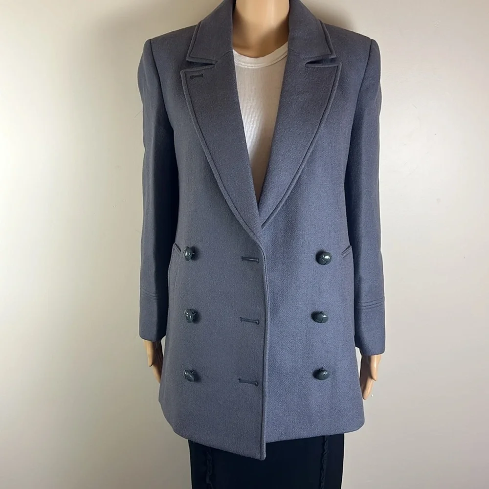 J.Crew Classic Grey Peacoat in Italian Wool Blend - Picture 7 of 11